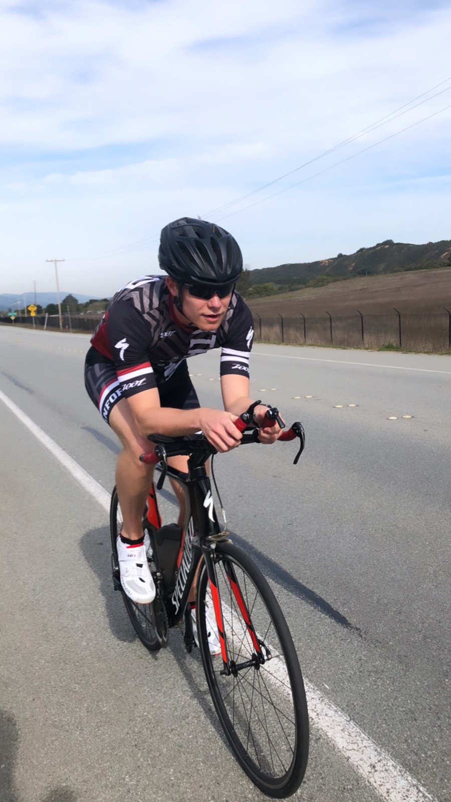 Training ride near Stanford on my TT bike
